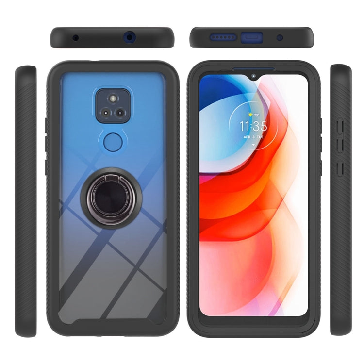 For Motorola Moto G Play 2021 Starry Sky Solid Color Series Shockproof PC + TPU Protective Case with Ring Holder & Magnetic Function