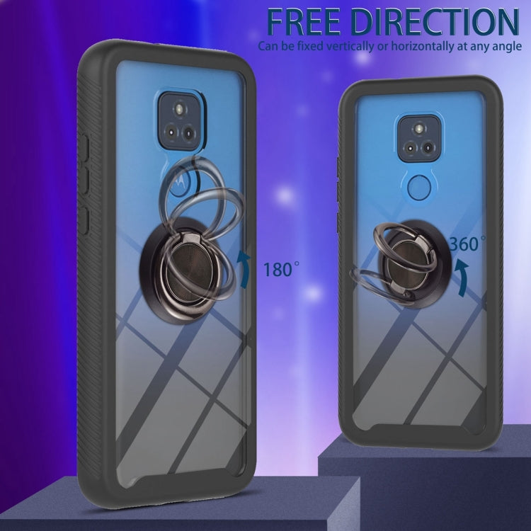 For Motorola Moto G Play 2021 Starry Sky Solid Color Series Shockproof PC + TPU Protective Case with Ring Holder & Magnetic Function