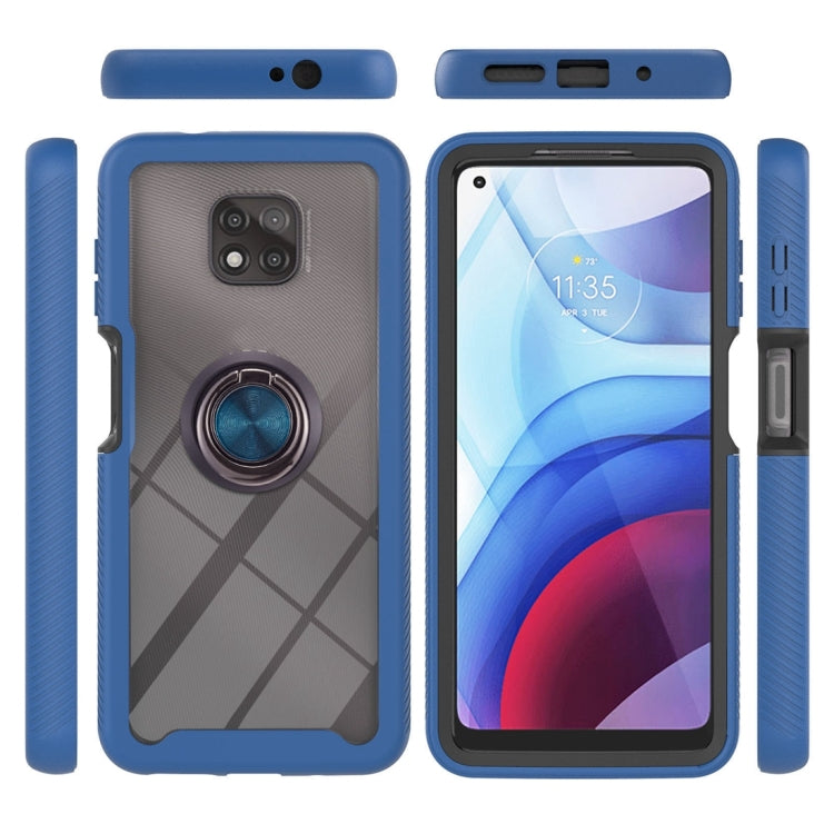 For Motorola Moto G Power 2021 Starry Sky Solid Color Series Shockproof PC + TPU Protective Case with Ring Holder & Magnetic Function