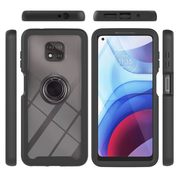 For Motorola Moto G Power 2021 Starry Sky Solid Color Series Shockproof PC + TPU Protective Case with Ring Holder & Magnetic Function