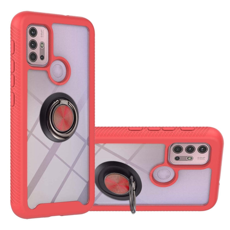 For Motorola Moto G30 / G10 / G10 Power Starry Sky Solid Color Series Shockproof PC + TPU Protective Case with Ring Holder & Magnetic Function