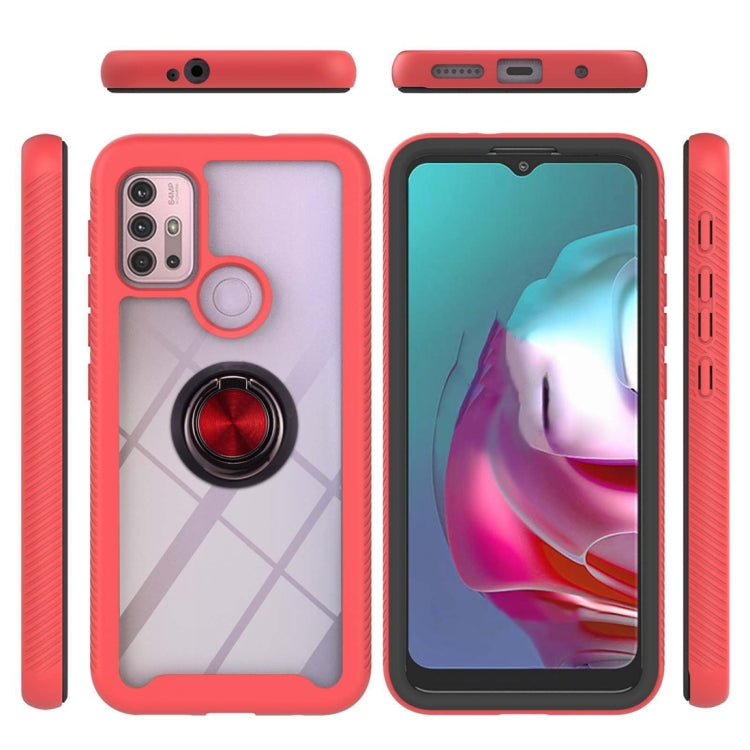 For Motorola Moto G30 / G10 / G10 Power Starry Sky Solid Color Series Shockproof PC + TPU Protective Case with Ring Holder & Magnetic Function