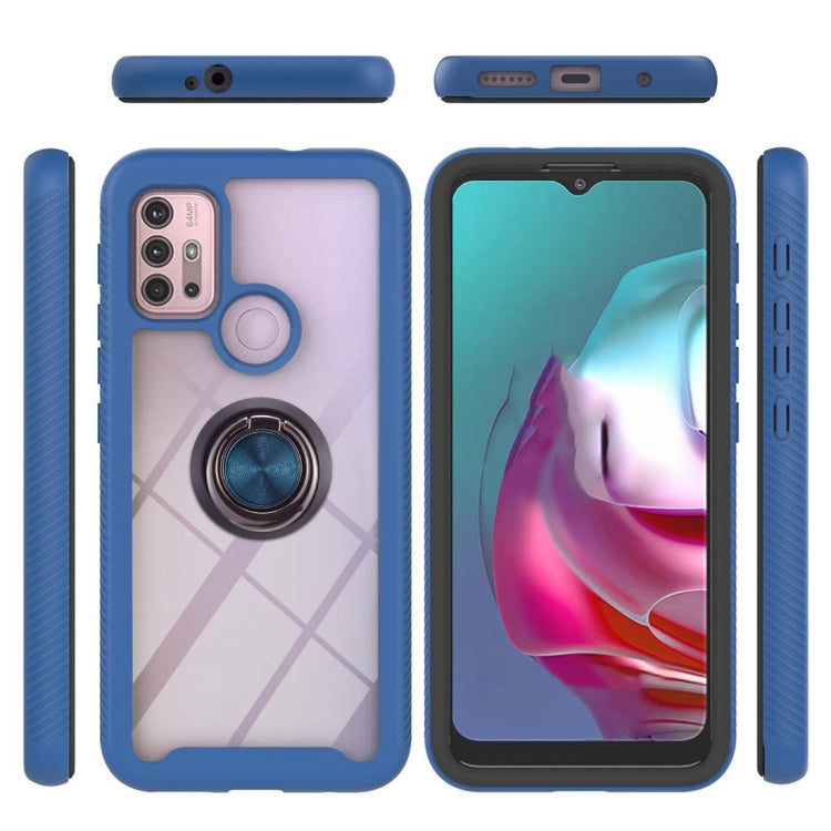 For Motorola Moto G30 / G10 / G10 Power Starry Sky Solid Color Series Shockproof PC + TPU Protective Case with Ring Holder & Magnetic Function