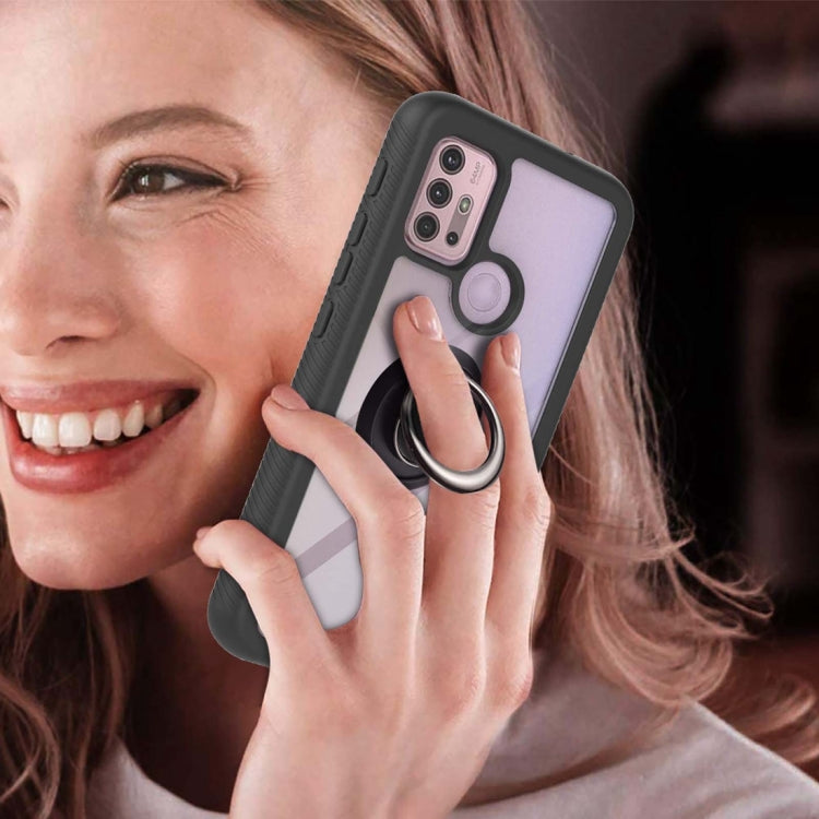 For Motorola Moto G30 / G10 / G10 Power Starry Sky Solid Color Series Shockproof PC + TPU Protective Case with Ring Holder & Magnetic Function
