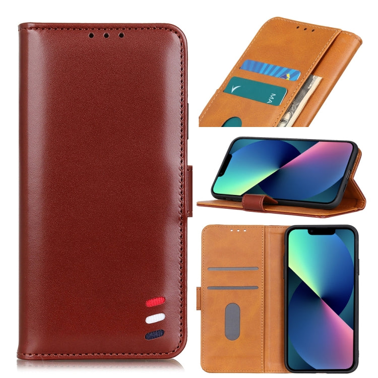 For iPhone 13 mini 3-Color Pearl Texture Magnetic Buckle Horizontal Flip PU Leather Case with Card Slots & Wallet & Holder