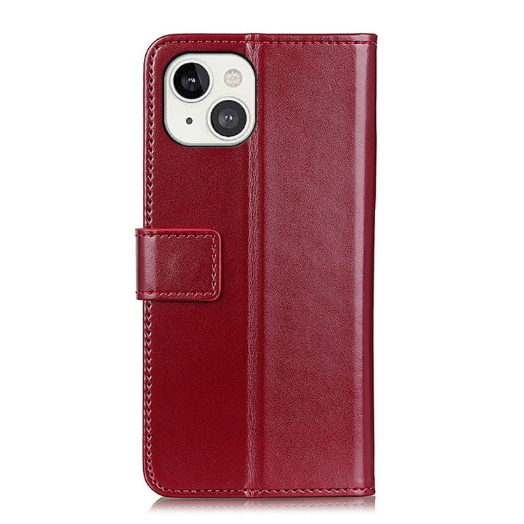 For iPhone 13 3-Color Pearl Texture Magnetic Buckle Horizontal Flip PU Leather Case with Card Slots & Wallet & Holder