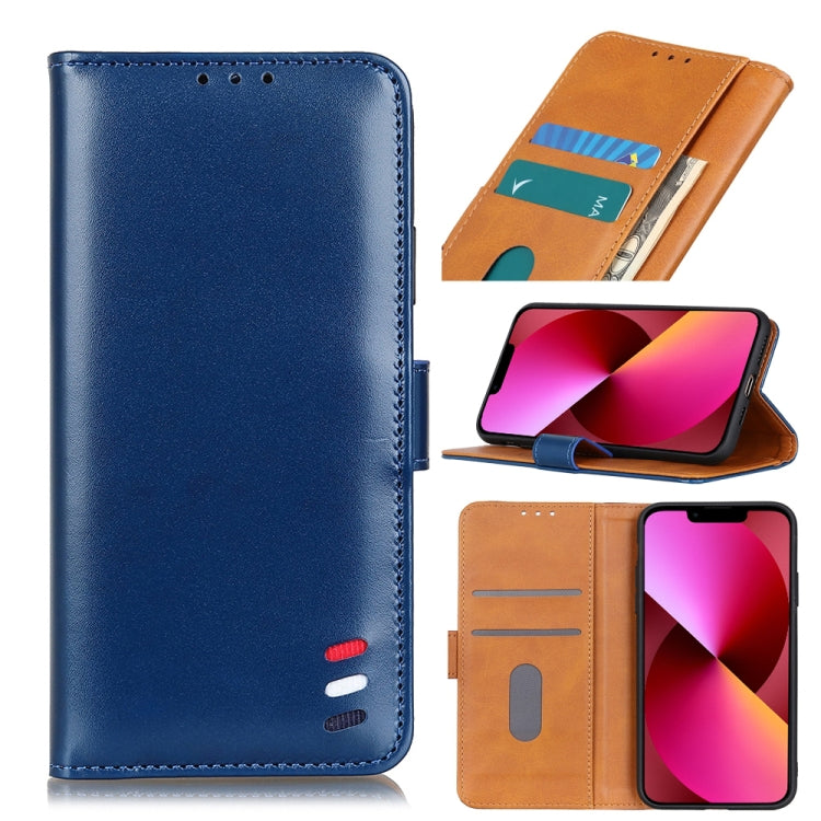 For iPhone 13 3-Color Pearl Texture Magnetic Buckle Horizontal Flip PU Leather Case with Card Slots & Wallet & Holder