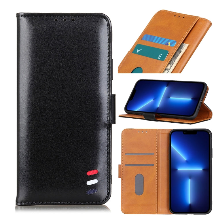 For iPhone 13 Pro Max 3-Color Pearl Texture Magnetic Buckle Horizontal Flip PU Leather Case with Card Slots & Wallet & Holder