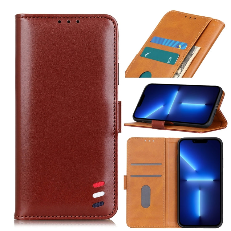 For iPhone 13 Pro Max 3-Color Pearl Texture Magnetic Buckle Horizontal Flip PU Leather Case with Card Slots & Wallet & Holder