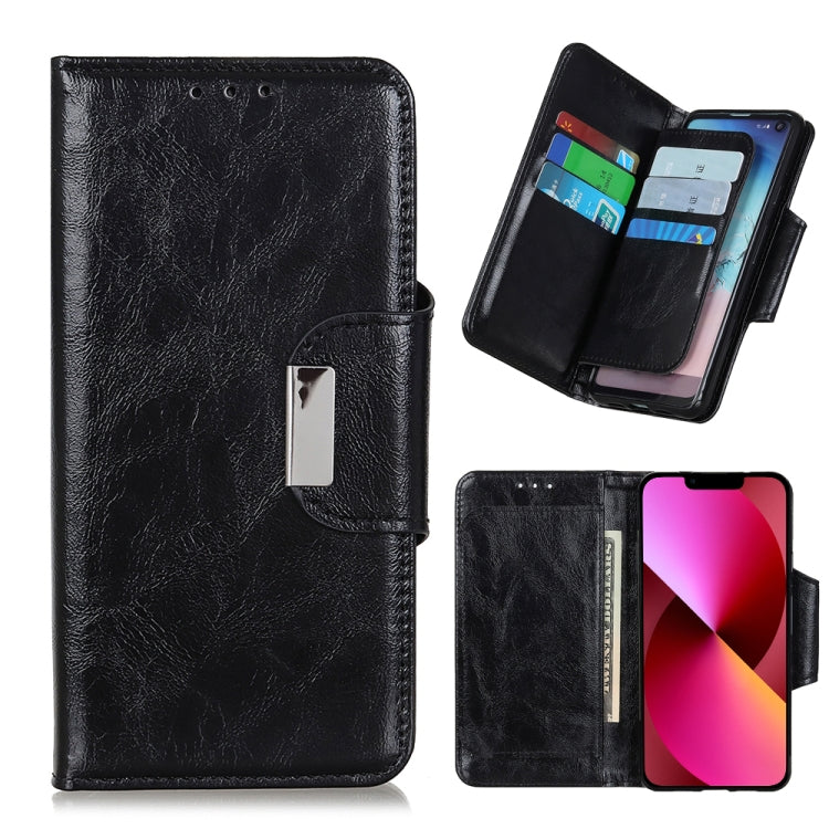 For iPhone 13 Crazy Horse Texture Magnetic Buckle Horizontal Flip Leather Case with Holder & 6-Card Slots & Wallet