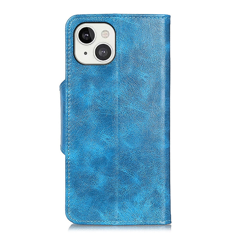 For iPhone 13 Crazy Horse Texture Magnetic Buckle Horizontal Flip Leather Case with Holder & 6-Card Slots & Wallet