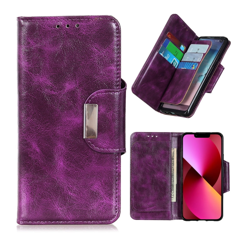 For iPhone 13 Crazy Horse Texture Magnetic Buckle Horizontal Flip Leather Case with Holder & 6-Card Slots & Wallet