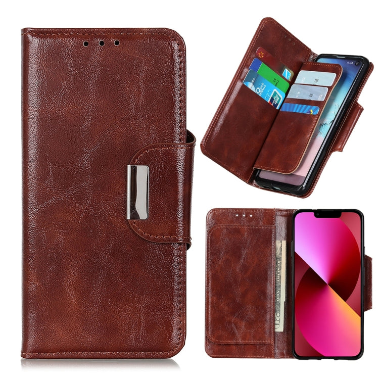 For iPhone 13 Crazy Horse Texture Magnetic Buckle Horizontal Flip Leather Case with Holder & 6-Card Slots & Wallet