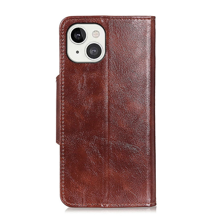For iPhone 13 Crazy Horse Texture Magnetic Buckle Horizontal Flip Leather Case with Holder & 6-Card Slots & Wallet