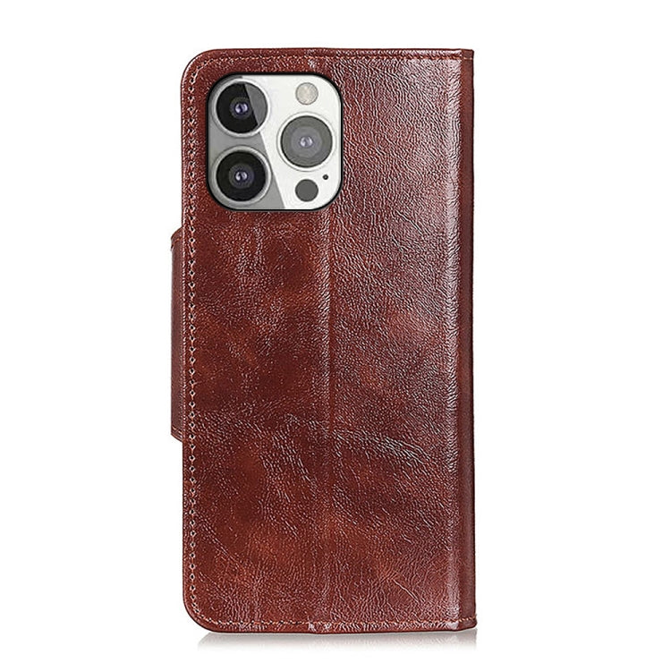 For iPhone 13 Pro Crazy Horse Texture Magnetic Buckle Horizontal Flip Leather Case with Holder & 6-Card Slots & Wallet