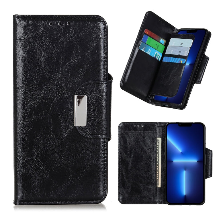 For iPhone 13 Pro Max Crazy Horse Texture Magnetic Buckle Horizontal Flip Leather Case with Holder & 6-Card Slots & Wallet