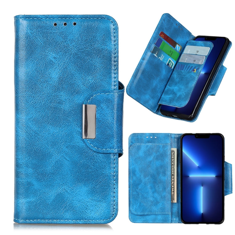 For iPhone 13 Pro Max Crazy Horse Texture Magnetic Buckle Horizontal Flip Leather Case with Holder & 6-Card Slots & Wallet