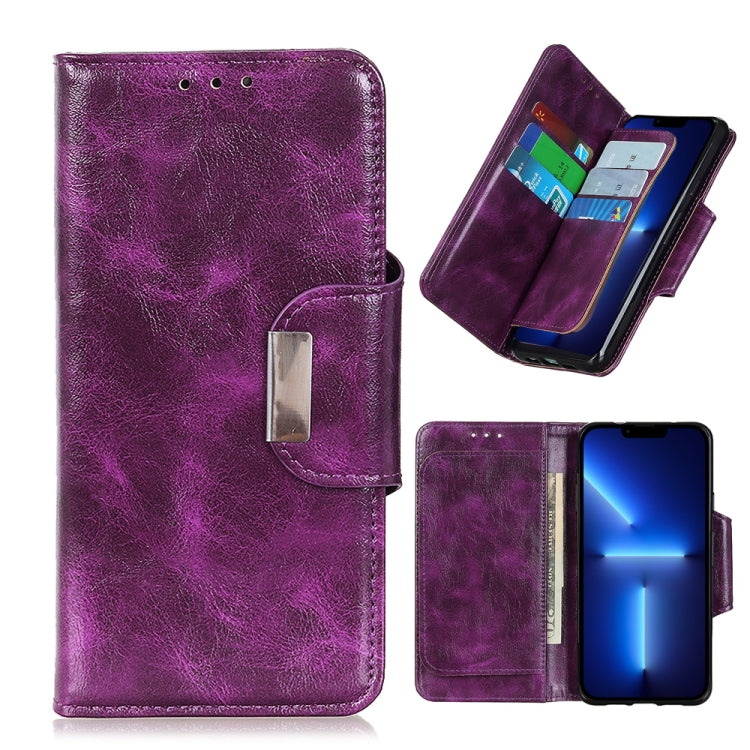 For iPhone 13 Pro Max Crazy Horse Texture Magnetic Buckle Horizontal Flip Leather Case with Holder & 6-Card Slots & Wallet