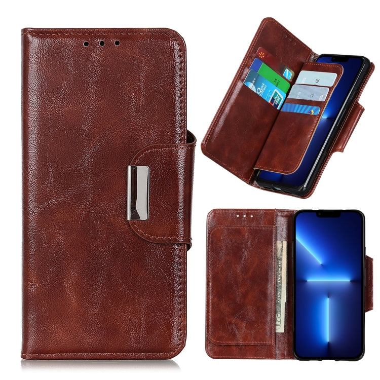 For iPhone 13 Pro Max Crazy Horse Texture Magnetic Buckle Horizontal Flip Leather Case with Holder & 6-Card Slots & Wallet