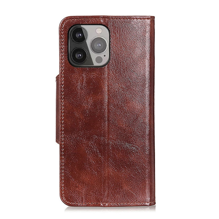 For iPhone 13 Pro Max Crazy Horse Texture Magnetic Buckle Horizontal Flip Leather Case with Holder & 6-Card Slots & Wallet