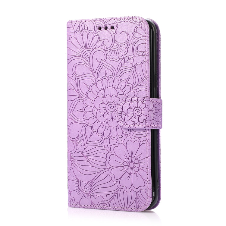 For Samsung Galaxy S8+ Skin Feel Embossed Sunflower Horizontal Flip Leather Case with Holder & Card Slots & Wallet & Lanyard