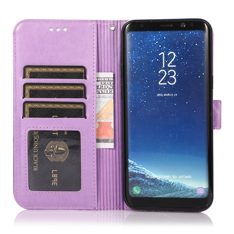 For Samsung Galaxy S8+ Skin Feel Embossed Sunflower Horizontal Flip Leather Case with Holder & Card Slots & Wallet & Lanyard