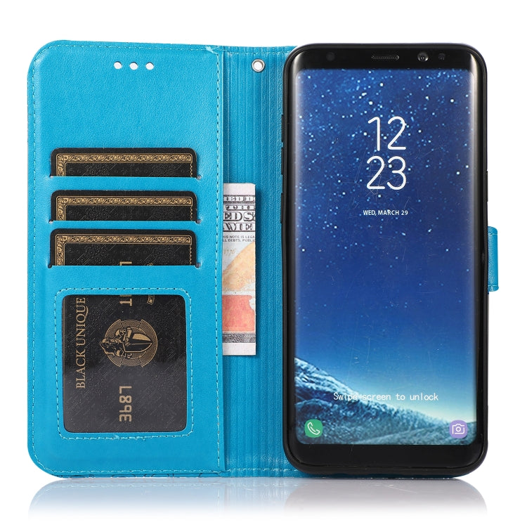 For Samsung Galaxy S8+ Skin Feel Embossed Sunflower Horizontal Flip Leather Case with Holder & Card Slots & Wallet & Lanyard