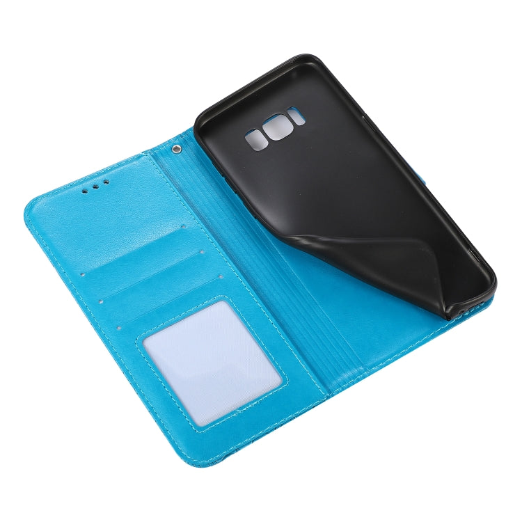 For Samsung Galaxy S8+ Skin Feel Embossed Sunflower Horizontal Flip Leather Case with Holder & Card Slots & Wallet & Lanyard