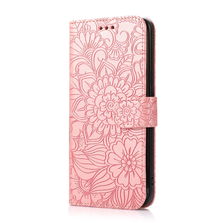 For Samsung Galaxy S8+ Skin Feel Embossed Sunflower Horizontal Flip Leather Case with Holder & Card Slots & Wallet & Lanyard