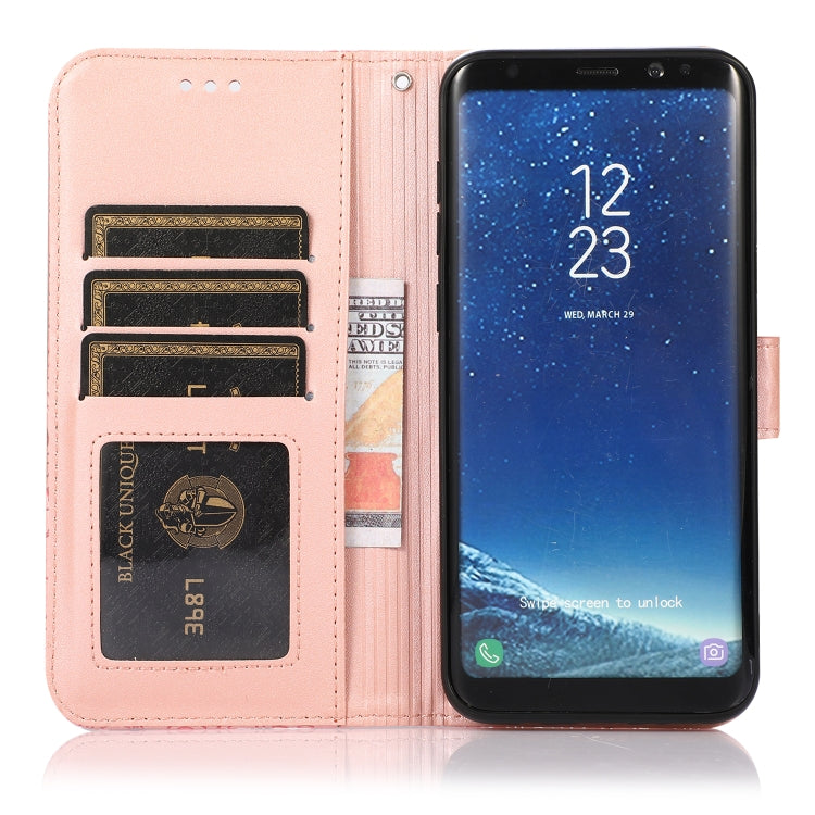 For Samsung Galaxy S8+ Skin Feel Embossed Sunflower Horizontal Flip Leather Case with Holder & Card Slots & Wallet & Lanyard