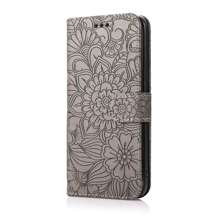 For Samsung Galaxy S8+ Skin Feel Embossed Sunflower Horizontal Flip Leather Case with Holder & Card Slots & Wallet & Lanyard