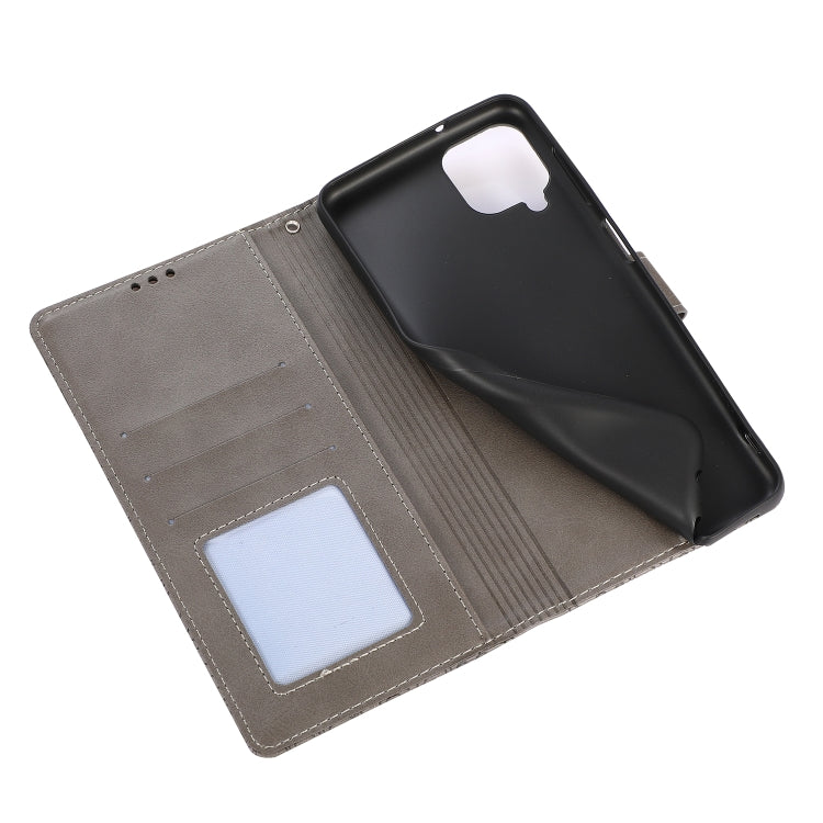 For Samsung Galaxy A12 Skin Feel Embossed Sunflower Horizontal Flip Leather Case with Holder & Card Slots & Wallet & Lanyard