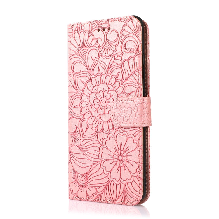 For Samsung Galaxy A32 4G Skin Feel Embossed Sunflower Horizontal Flip Leather Case with Holder & Card Slots & Wallet & Lanyard