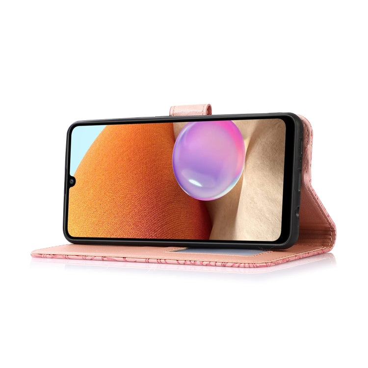 For Samsung Galaxy A32 4G Skin Feel Embossed Sunflower Horizontal Flip Leather Case with Holder & Card Slots & Wallet & Lanyard
