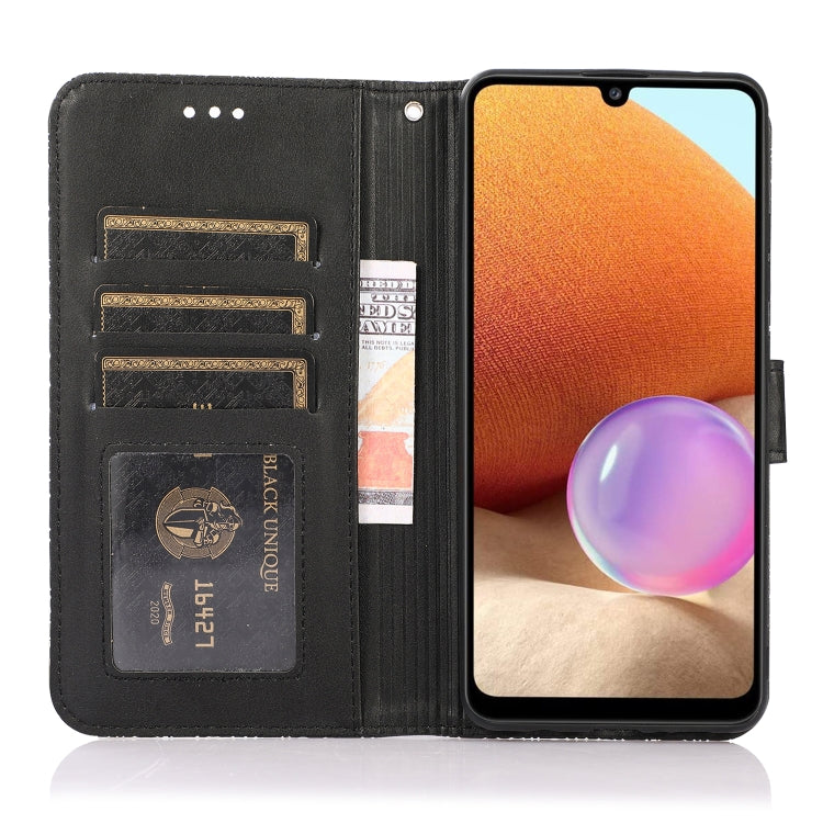 For Samsung Galaxy A32 4G Skin Feel Embossed Sunflower Horizontal Flip Leather Case with Holder & Card Slots & Wallet & Lanyard