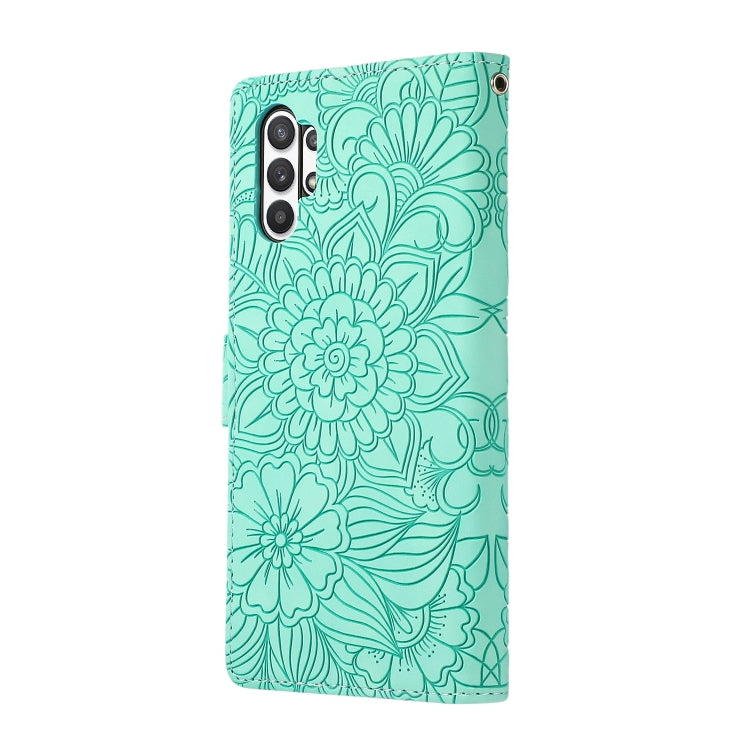 For Samsung Galaxy A32 5G Skin Feel Embossed Sunflower Horizontal Flip Leather Case with Holder & Card Slots & Wallet & Lanyard