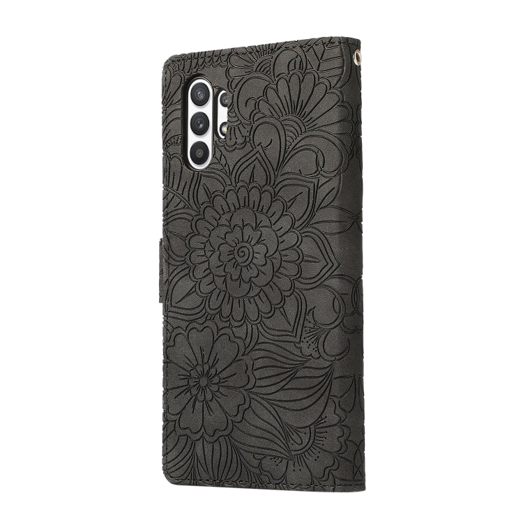 For Samsung Galaxy A32 5G Skin Feel Embossed Sunflower Horizontal Flip Leather Case with Holder & Card Slots & Wallet & Lanyard