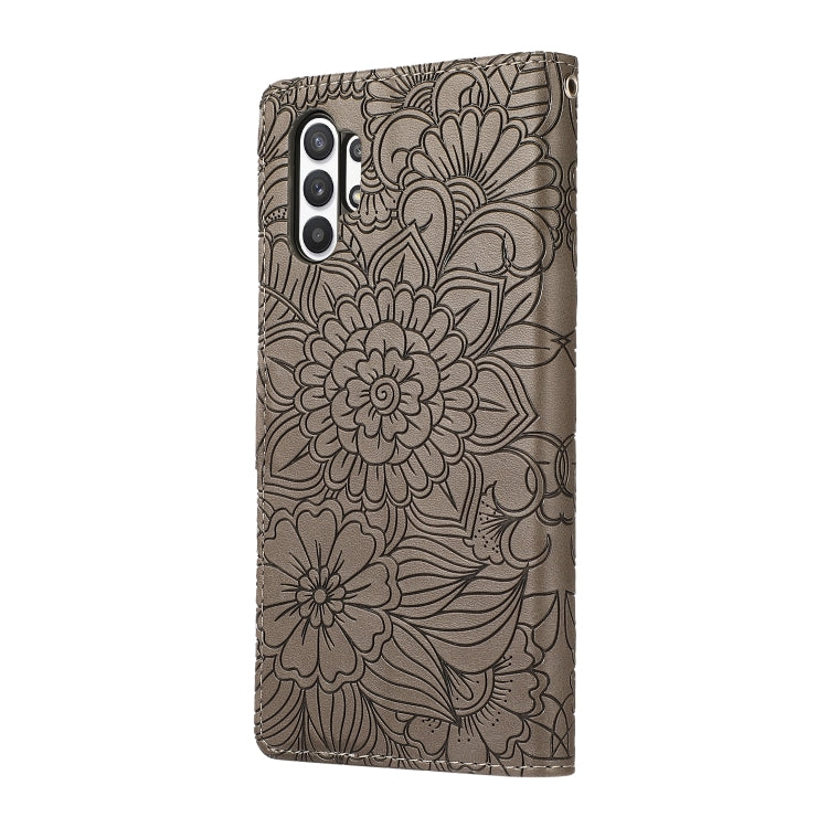 For Samsung Galaxy A32 5G Skin Feel Embossed Sunflower Horizontal Flip Leather Case with Holder & Card Slots & Wallet & Lanyard