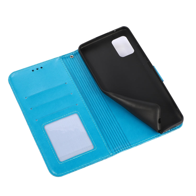 For Samsung Galaxy A71 Skin Feel Embossed Sunflower Horizontal Flip Leather Case with Holder & Card Slots & Wallet & Lanyard