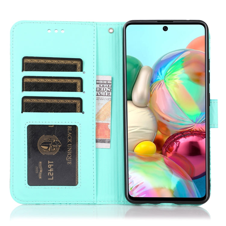 For Samsung Galaxy A71 Skin Feel Embossed Sunflower Horizontal Flip Leather Case with Holder & Card Slots & Wallet & Lanyard