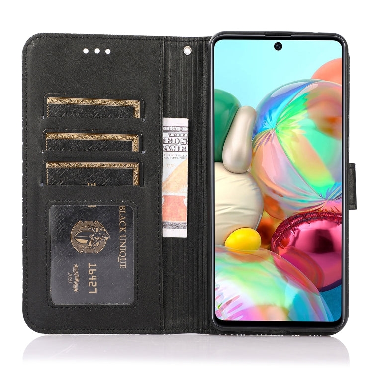 For Samsung Galaxy A71 Skin Feel Embossed Sunflower Horizontal Flip Leather Case with Holder & Card Slots & Wallet & Lanyard