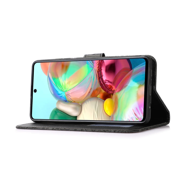 For Samsung Galaxy A71 Skin Feel Embossed Sunflower Horizontal Flip Leather Case with Holder & Card Slots & Wallet & Lanyard