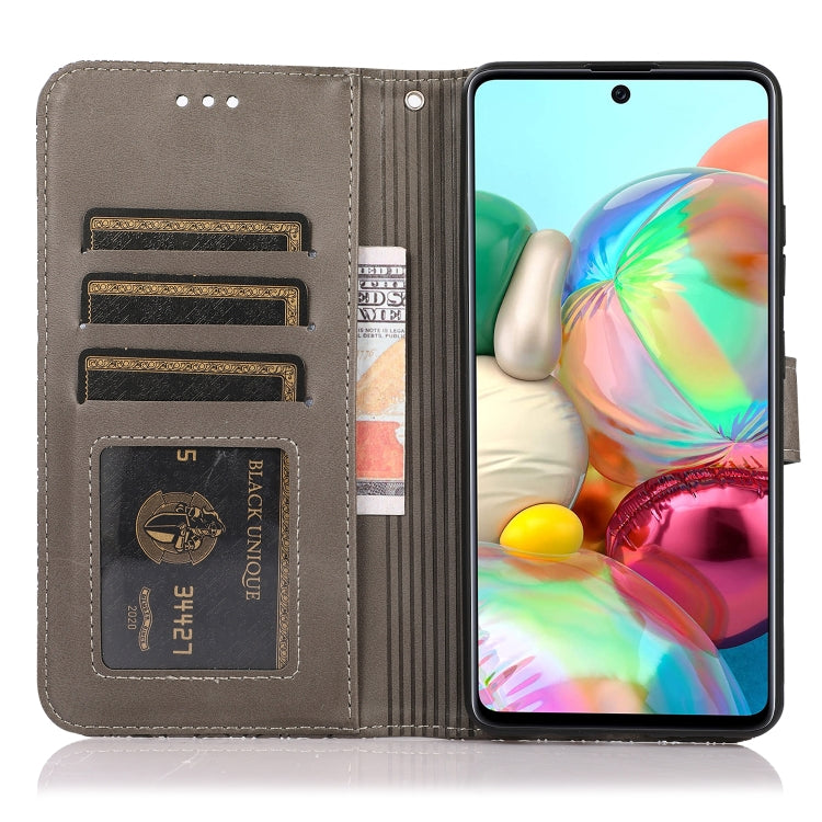 For Samsung Galaxy A71 Skin Feel Embossed Sunflower Horizontal Flip Leather Case with Holder & Card Slots & Wallet & Lanyard
