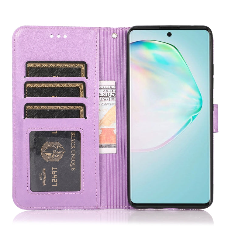 For Samsung Galaxy A91 Skin Feel Embossed Sunflower Horizontal Flip Leather Case with Holder & Card Slots & Wallet & Lanyard