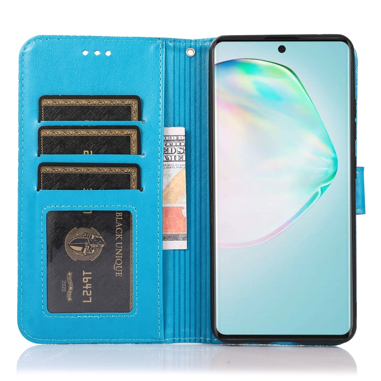 For Samsung Galaxy A91 Skin Feel Embossed Sunflower Horizontal Flip Leather Case with Holder & Card Slots & Wallet & Lanyard