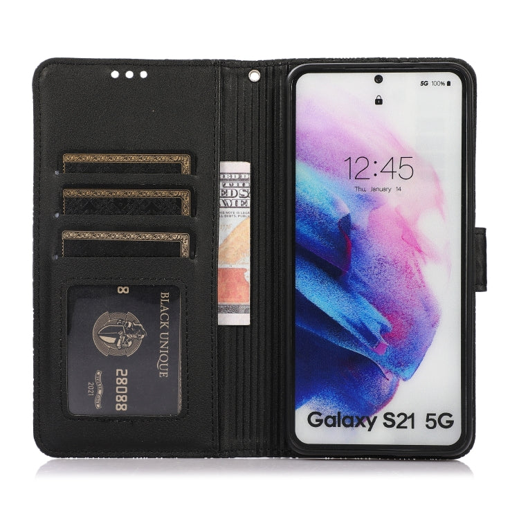 For Samsung Galaxy S21 5G Skin Feel Embossed Sunflower Horizontal Flip Leather Case with Holder & Card Slots & Wallet & Lanyard