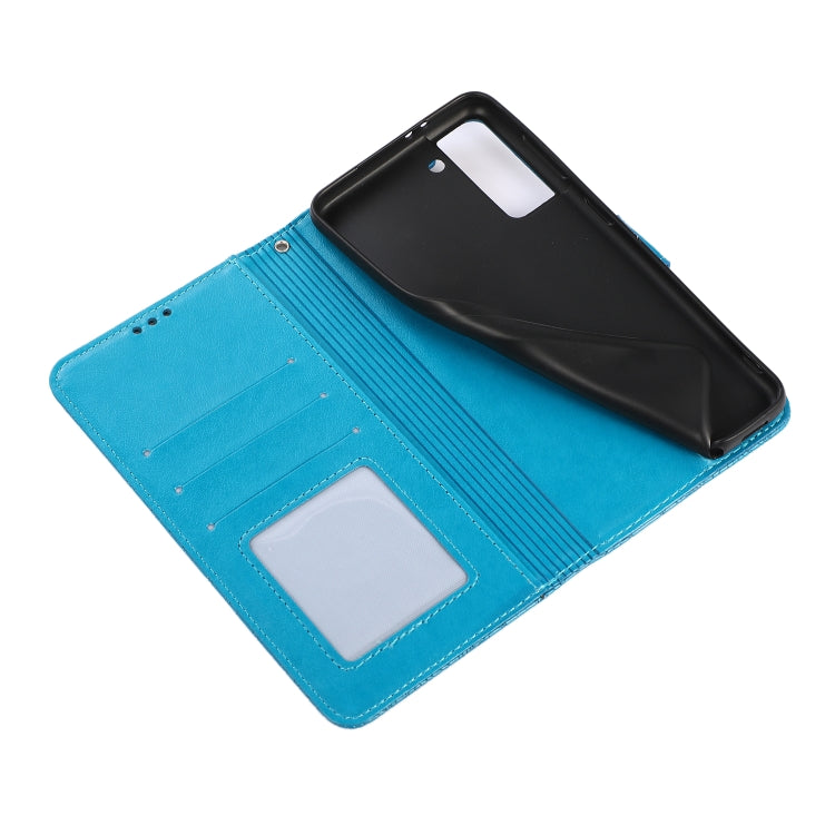 For Samsung Galaxy S21 FE Skin Feel Embossed Sunflower Horizontal Flip Leather Case with Holder & Card Slots & Wallet & Lanyard