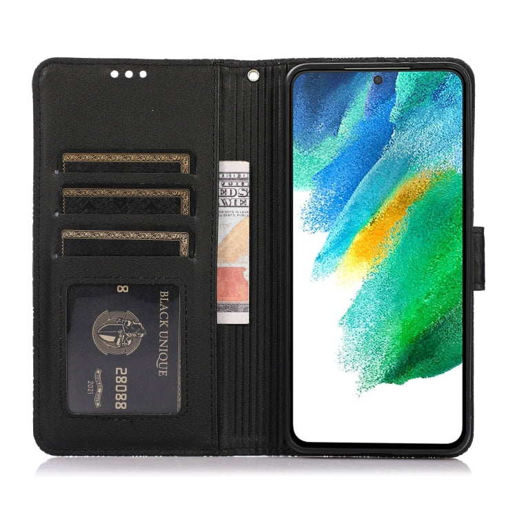 For Samsung Galaxy S21 FE Skin Feel Embossed Sunflower Horizontal Flip Leather Case with Holder & Card Slots & Wallet & Lanyard