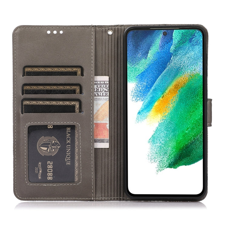 For Samsung Galaxy S21 FE Skin Feel Embossed Sunflower Horizontal Flip Leather Case with Holder & Card Slots & Wallet & Lanyard