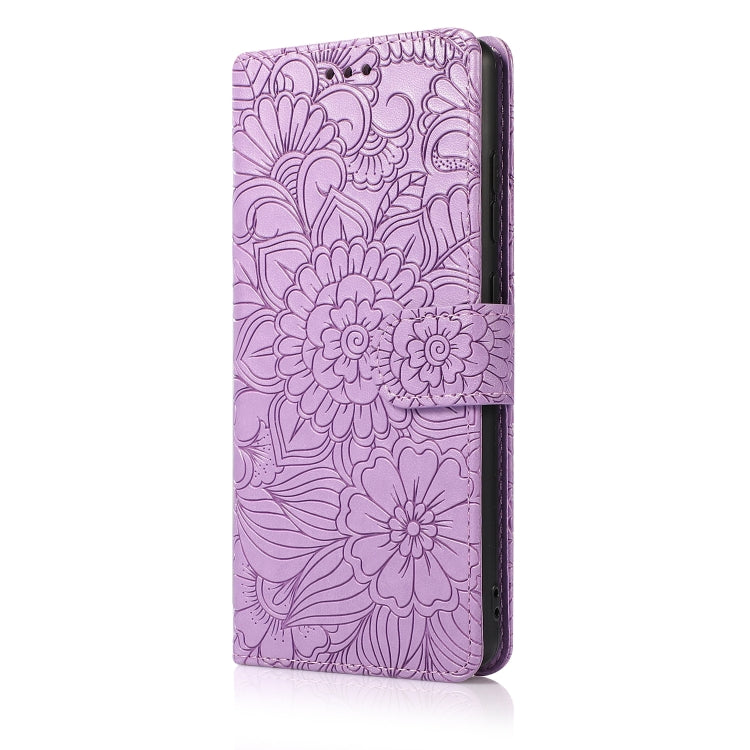For Samsung Galaxy Note20 Skin Feel Embossed Sunflower Horizontal Flip Leather Case with Holder & Card Slots & Wallet & Lanyard